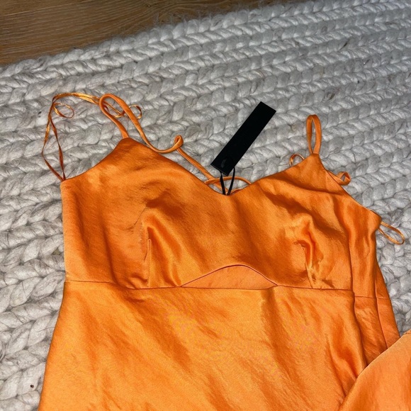 House of Harlow NWT orange silk midi dress - Picture 1 of 2